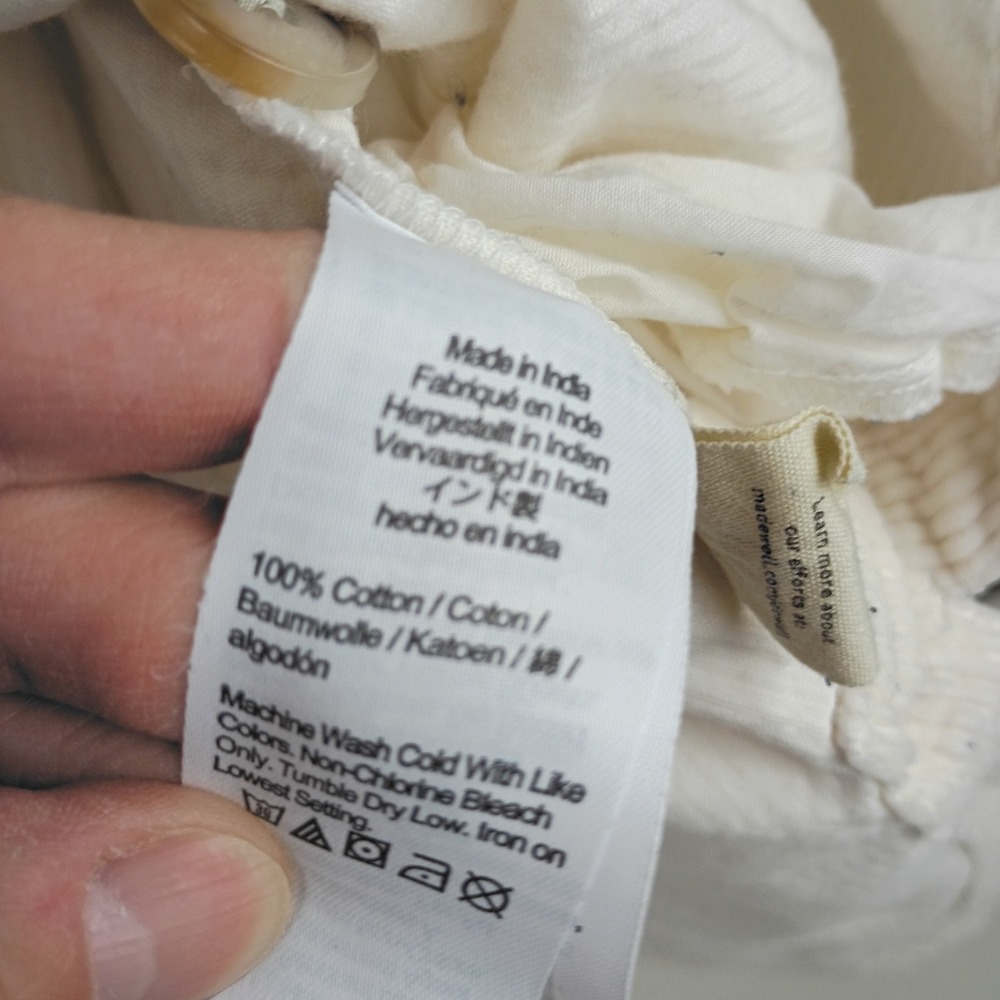 Madewell Women's Cream Corduroy Shirt Jacket XL Cotton Button Down Shacket - Picture 4 of 7